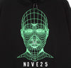 VISION-OF-SUPER-Felpa-Leggera-Cappuccio-Uomo-Green-Face-Hoodie-X-Nove25-Black/green-da-uomo