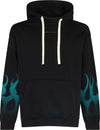 VISION-OF-SUPER-Felpa-Leggera-Cappuccio-Uomo-Racing-Flames-Hoodie-Black-da-uomo