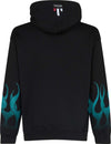 VISION-OF-SUPER-Felpa-Leggera-Cappuccio-Uomo-Racing-Flames-Hoodie-Black-da-uomo
