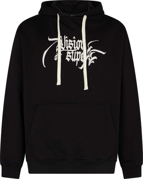 VISION-OF-SUPER-Felpa-Leggera-Cappuccio-Uomo-Rock-Mather-Hoodie-Black-da-uomo