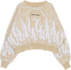 VISION-OF-SUPER-Felpa-Leggera-Girocollo-Corta-Donna-Crop-Bandana-Print-Beige-da-donna