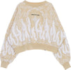 VISION-OF-SUPER-Felpa-Leggera-Girocollo-Corta-Donna-Crop-Bandana-Print-Beige-da-donna