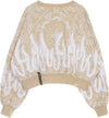 VISION-OF-SUPER-Felpa-Leggera-Girocollo-Corta-Donna-Crop-Bandana-Print-Beige-da-donna