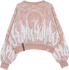 VISION-OF-SUPER-Felpa-Leggera-Girocollo-Corta-Donna-Crop-Hoodie-Bandana-Print-Pink-da-donna