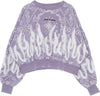 VISION-OF-SUPER-Felpa-Leggera-Girocollo-Corta-Donna-Crop-Hoodie-Spray-Flames-Lilac/white-da-donna
