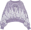 VISION-OF-SUPER-Felpa-Leggera-Girocollo-Corta-Donna-Crop-Hoodie-Spray-Flames-Lilac/white-da-donna