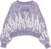 VISION-OF-SUPER-Felpa-Leggera-Girocollo-Corta-Donna-Crop-Hoodie-Spray-Flames-Lilac/white-da-donna
