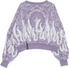 VISION-OF-SUPER-Felpa-Leggera-Girocollo-Corta-Donna-Crop-Hoodie-Spray-Flames-Lilac/white-da-donna