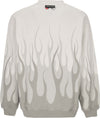 VISION-OF-SUPER-Felpa-Leggera-Girocollo-Uomo-Double-Flames-Crewneck-Lunar-Rock-da-uomo