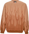VISION-OF-SUPER-Felpa-Leggera-Girocollo-Uomo-Double-Flames-Crewneck-Terracotta-da-uomo