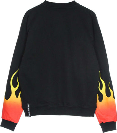 VISION-OF-SUPER-Felpa-Leggera-Girocollo-Uomo-Red-Shaded-Flames-Crewneck-Black/red-da-uomo