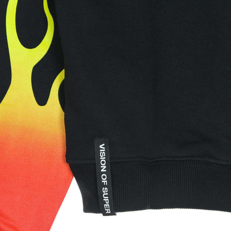 VISION-OF-SUPER-Felpa-Leggera-Girocollo-Uomo-Red-Shaded-Flames-Crewneck-Black/red-da-uomo