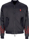 VISION-OF-SUPER-Giubbotto-Bomber-Uomo-Embroidered-Flames-Bomber-Black/red-da-uomo