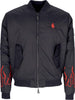 VISION-OF-SUPER-Giubbotto-Bomber-Uomo-Embroidered-Flames-Bomber-Black/red-da-uomo