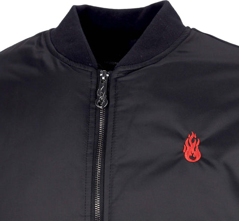 VISION-OF-SUPER-Giubbotto-Bomber-Uomo-Embroidered-Flames-Bomber-Black/red-da-uomo