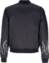VISION-OF-SUPER-Giubbotto-Bomber-Uomo-Embroidered-Flames-Bomber-Black/white-da-uomo