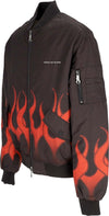 VISION-OF-SUPER-Giubbotto-Bomber-Uomo-Flames-Bomber-Black/red-da-uomo