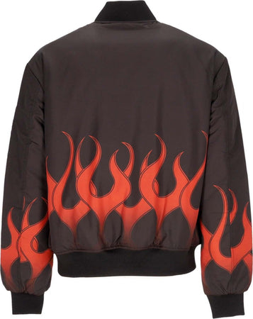 VISION-OF-SUPER-Giubbotto-Bomber-Uomo-Flames-Bomber-Black/red-da-uomo
