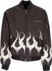 VISION-OF-SUPER-Giubbotto-Bomber-Uomo-Flames-Bomber-Black/white-da-uomo
