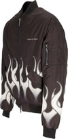VISION-OF-SUPER-Giubbotto-Bomber-Uomo-Flames-Bomber-Black/white-da-uomo