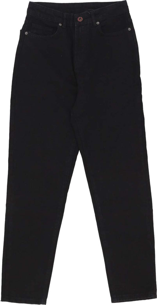 VISION-OF-SUPER-Jeans-Uomo-Printed-Flames-and-Logo-Jeans-Black-Denim-da-uomo