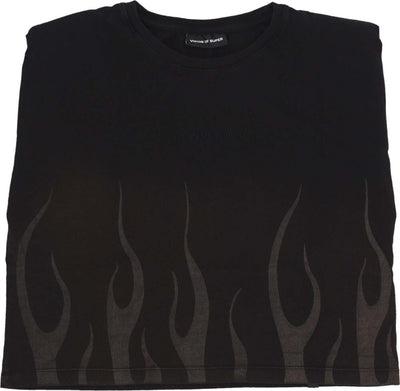 VISION-OF-SUPER-Maglietta-Donna-Corrosive-Flames-Tee-Black-da-donna