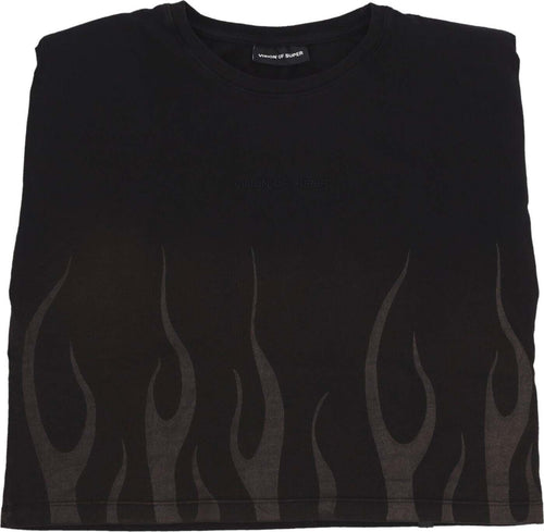 VISION-OF-SUPER-Maglietta-Donna-Corrosive-Flames-Tee-Black-da-donna
