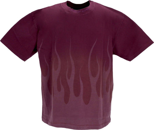 VISION-OF-SUPER-Maglietta-Uomo-Corrosive-Flames-Tee-Grape-Wine-da-uomo