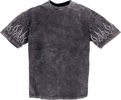 VISION-OF-SUPER-Maglietta-Uomo-Embroidered-Flames-Tee-Grey/white-da-uomo