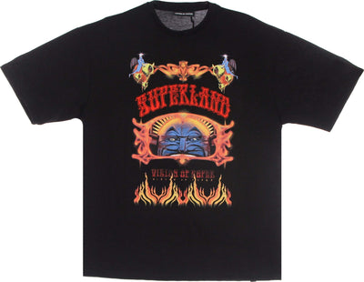 VISION-OF-SUPER-Maglietta-Uomo-Superland-Print-Tee-Black-da-uomo