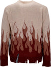 VISION-OF-SUPER-Maglione-Uomo-Double-Flames-L/s-Jumper-Grape-Wine-da-uomo