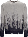 VISION-OF-SUPER-Maglione-Uomo-Double-Flames-L/s-Jumper-London-Fog-da-uomo