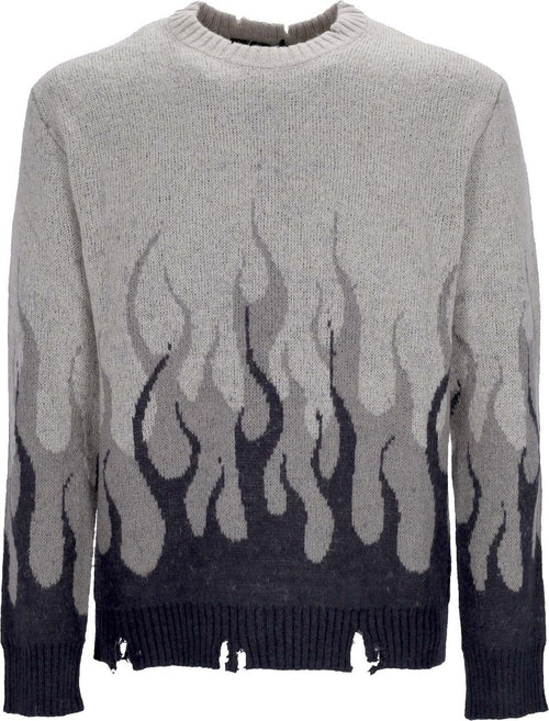VISION-OF-SUPER-Maglione-Uomo-Double-Flames-L/s-Jumper-London-Fog-da-uomo