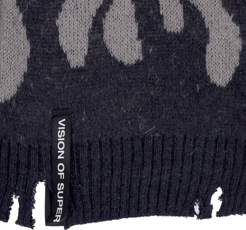VISION-OF-SUPER-Maglione-Uomo-Double-Flames-L/s-Jumper-London-Fog-da-uomo