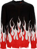VISION-OF-SUPER-Maglione-Uomo-Jacquard-Flames-Jumper-Black/red/white-da-uomo