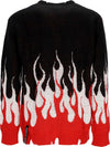 VISION-OF-SUPER-Maglione-Uomo-Jacquard-Flames-Jumper-Black/red/white-da-uomo