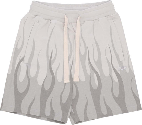 VISION-OF-SUPER-Pantalone-Corto-Tuta-Uomo-Double-Flames-Shorts-Lunar-Rock-da-uomo