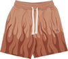 VISION-OF-SUPER-Pantalone-Corto-Tuta-Uomo-Double-Flames-Shorts-Terracotta-da-uomo