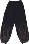 VISION-OF-SUPER-Pantalone-Tuta-Felpato-Donna-Corrosive-Flames-Pants-Black-da-donna
