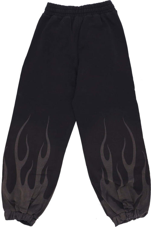 VISION-OF-SUPER-Pantalone-Tuta-Felpato-Donna-Corrosive-Flames-Pants-Black-da-donna
