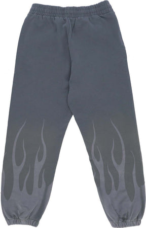 VISION-OF-SUPER-Pantalone-Tuta-Felpato-Uomo-Corrosive-Flames-Pants-Balsam-Green-da-uomo