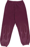 VISION-OF-SUPER-Pantalone-Tuta-Felpato-Uomo-Corrosive-Flames-Pants-Grape-Wine-da-uomo