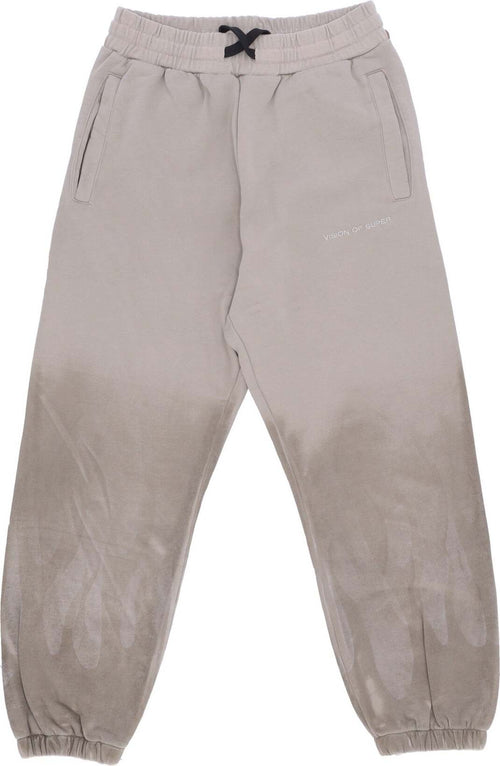 VISION-OF-SUPER-Pantalone-Tuta-Felpato-Uomo-Corrosive-Flames-Pants-London-Fog-da-uomo