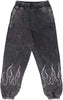 VISION-OF-SUPER-Pantalone-Tuta-Felpato-Uomo-Embroidered-Flames-Pants-Grey-da-uomo