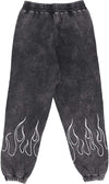 VISION-OF-SUPER-Pantalone-Tuta-Felpato-Uomo-Embroidered-Flames-Pants-Grey-da-uomo