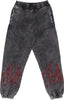 VISION-OF-SUPER-Pantalone-Tuta-Felpato-Uomo-Embroidered-Flames-Pants-Grey/red-da-uomo