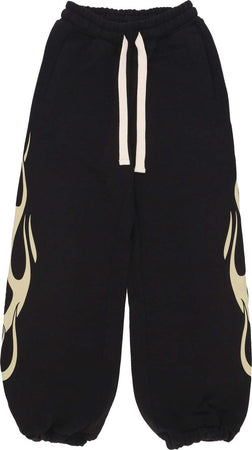 VISION-OF-SUPER-Pantalone-Tuta-Leggero-Donna-Flames-Pants-Black/off-White-da-donna
