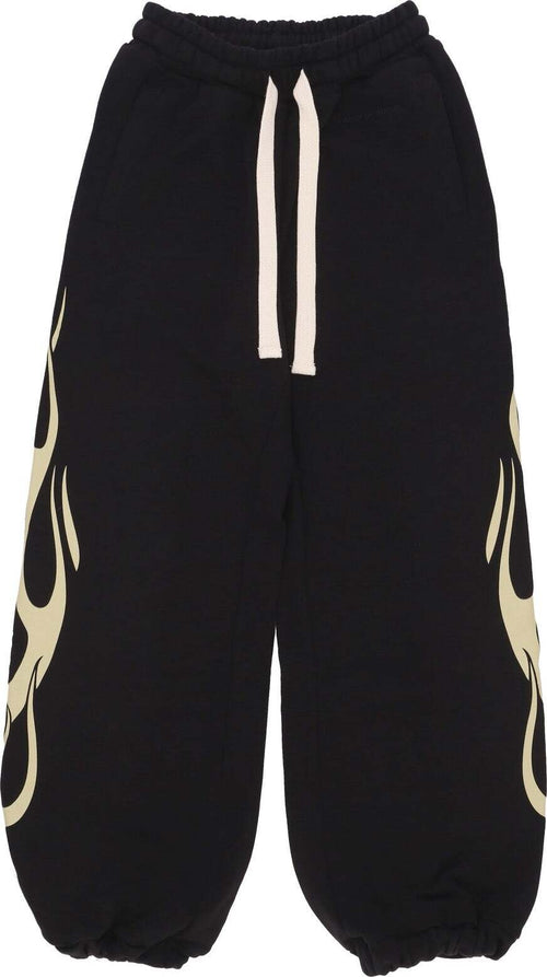 VISION-OF-SUPER-Pantalone-Tuta-Leggero-Donna-Flames-Pants-Black/off-White-da-donna