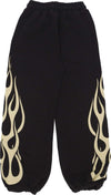 VISION-OF-SUPER-Pantalone-Tuta-Leggero-Donna-Flames-Pants-Black/off-White-da-donna