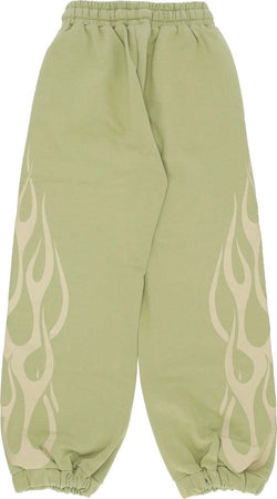 VISION-OF-SUPER-Pantalone-Tuta-Leggero-Donna-Flames-Pants-Green/off-White-da-donna